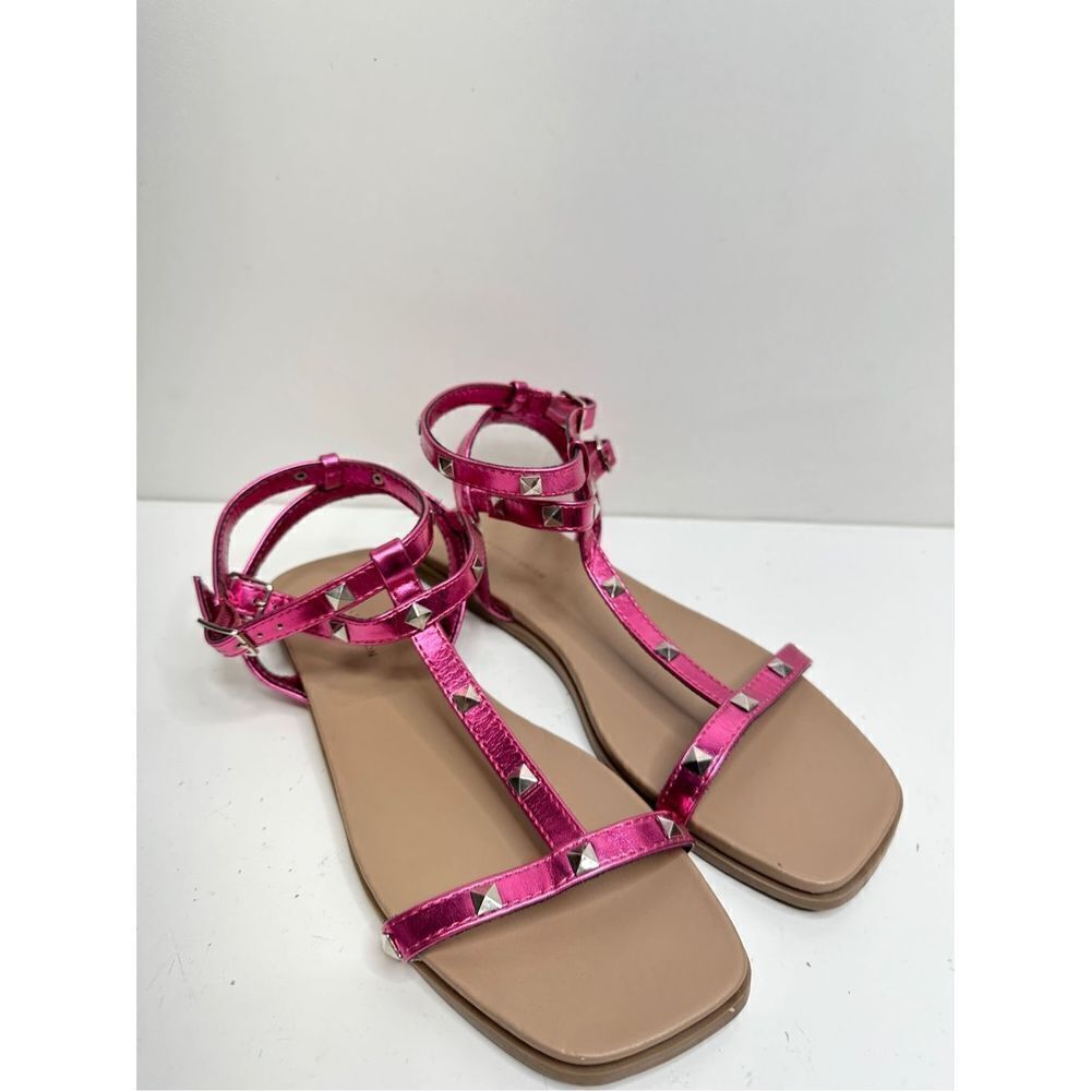 14th & Union Sandals Womens Size 7‎ Finley Metallic Pink Studded Detail